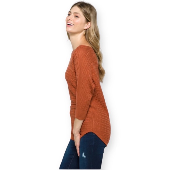 Market & Spruce Cable Knit Dolman Sweater - Picture 13 of 13
